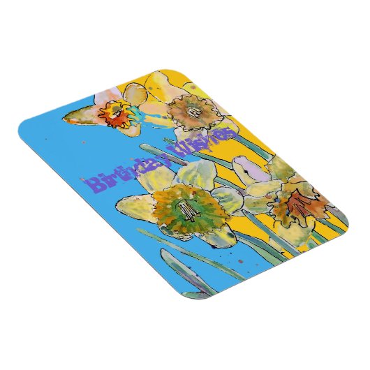 Daffodische Blume Wasserfarben Gelbe Frühling Kuns Magnet (Rechte Seite)