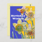 Daffodische Blume Wasserfarben Gelbe Frühling Kuns Postkarte (Vorne/Hinten)