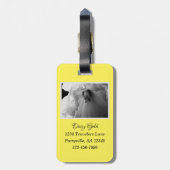 Daffodische Schwarz-Weiß-Fotografie Gepäckanhänger (Rückseite vertikal)