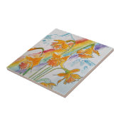Daffodische Wasserfarbe Gelber Regenbogen Fliese (Seite)