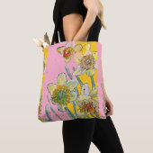 Daffodische Wasserfarben-Blüte Damen Tote Tasche (Von Nahem)
