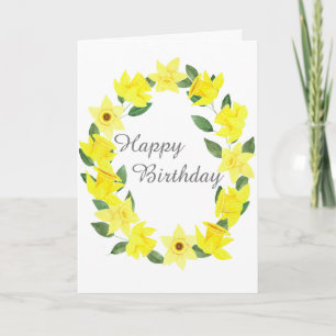 Daffodische Wasserfarbenkarte Karte