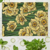 Daffodischer Garten Geschirrtuch (Gefaltet)