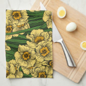 Daffodischer Garten Geschirrtuch (Viertel Falte)