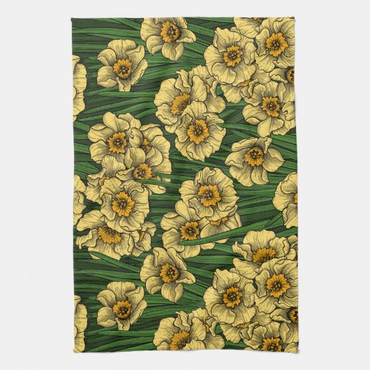 Daffodischer Garten Geschirrtuch (Vertikal)