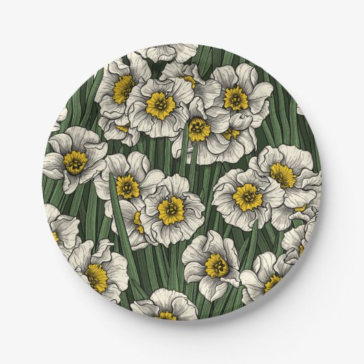 Daffodischer Garten Pappteller (Vorderseite)