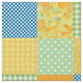 Daffy-down-Dillies Faux-Patchwork-Musterstoff Stoff (Nahaufnahme)