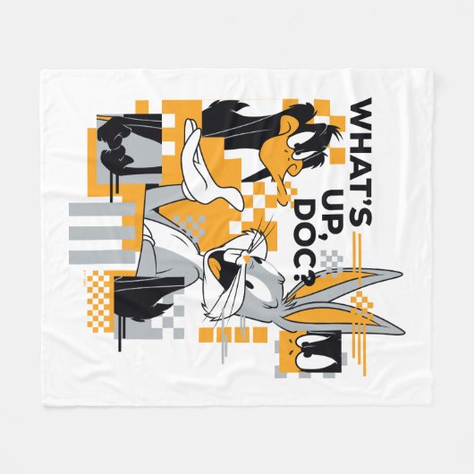 DAFFY DUCK™ & BUGS BUNNY™ Glitch Fleecedecke (Vorderseite (Horizontal))