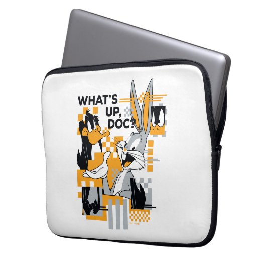 DAFFY DUCK™ & BUGS BUNNY™ Glitch Laptopschutzhülle (Vorderseite Links)