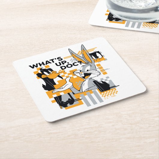 DAFFY DUCK™ & BUGS BUNNY™ Glitch Rechteckiger Pappuntersetzer (angewinkelt)