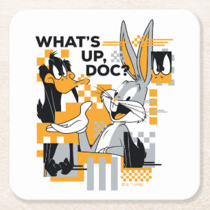 DAFFY DUCK™ & BUGS BUNNY™ Glitch Rechteckiger Pappuntersetzer