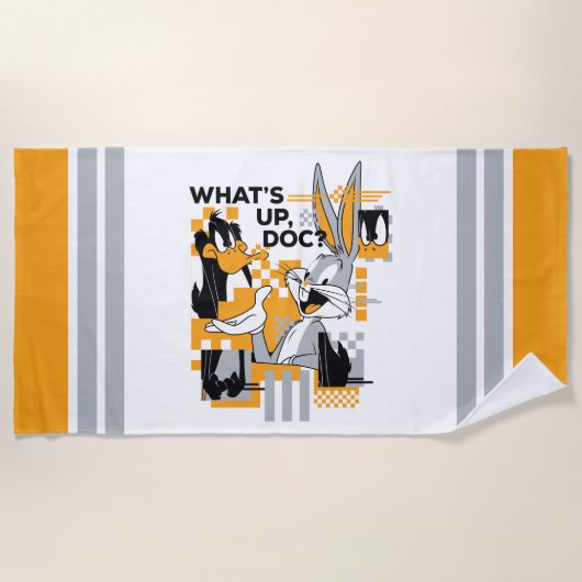 DAFFY DUCK™ & BUGS BUNNY™ Glitch Strandtuch (Vorderseite)