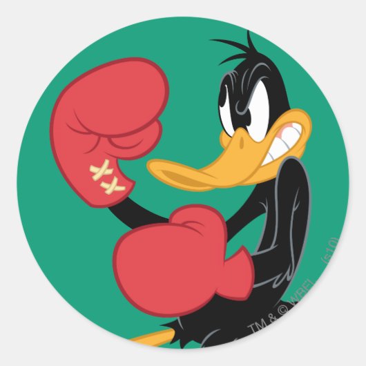 DAFFY DUCK™ der Boxer Runder Aufkleber (Vorderseite)
