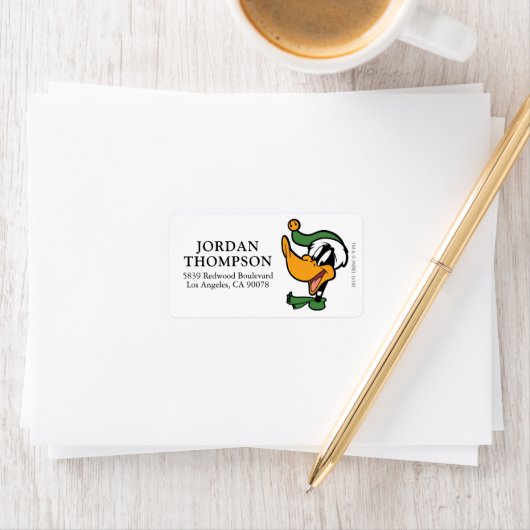 DAFFY DUCK™ "Happy Holi-Daze" Adressaufkleber (Insitu)