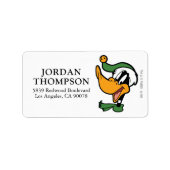 DAFFY DUCK™ "Happy Holi-Daze" Adressaufkleber (Vorne)