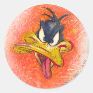 DAFFY DUCK™ in Orange Runder Aufkleber