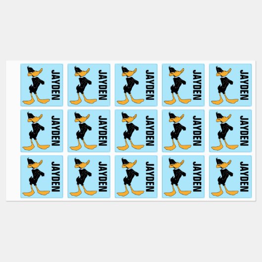 DAFFY DUCK™ mit überlaufener Farbe für Waffen Etiketten (Blatt)