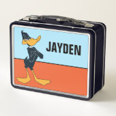 DAFFY DUCK™ mit überquerten Waffen | Name hinzufüg Metall Brotdose (Rückseite)