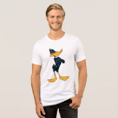DAFFY DUCK™ mit überquerten Waffen Tri-Blend Shirt (Vorderseite voll)