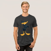 DAFFY DUCK™ mit überquerten Waffen Tri-Blend Shirt (Vorderseite voll)