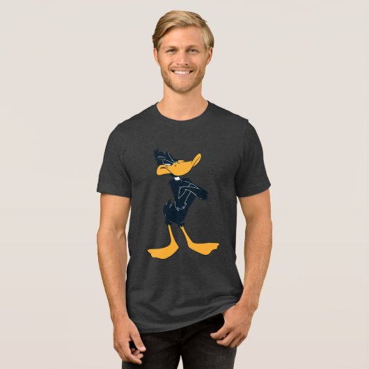 DAFFY DUCK™ mit überquerten Waffen Tri-Blend Shirt (Vorderseite voll)