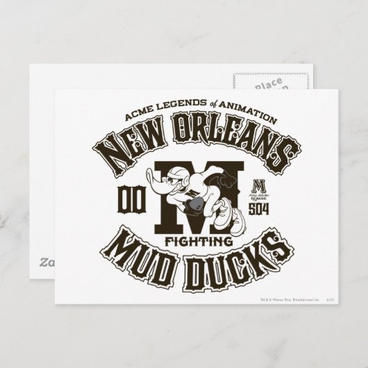 DAFFY DUCK™ New Orleans Mud Ducks Logo 2 Postkarte (Vorne/Hinten)