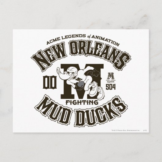 DAFFY DUCK™ New Orleans Mud Ducks Logo 2 Postkarte (Vorderseite)