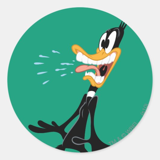 DAFFY DUCK™ Scared Runder Aufkleber (Vorderseite)