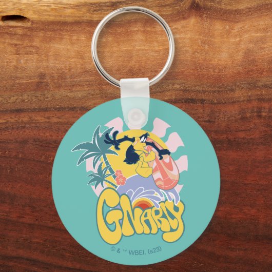 DAFFY DUCK™ Surfing - Gnarly Schlüsselanhänger (Vorderseite)