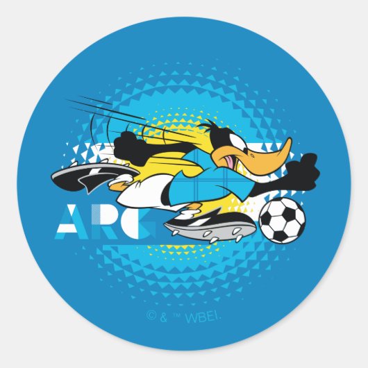 DAFFY DUCK™ Team Argentina Soccer Graphic Runder Aufkleber (Vorderseite)