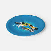 DAFFY DUCK™ Team Argentinien Fußball Grafik Pappteller (Schrägansicht)