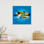 DAFFY DUCK™ Team Argentinien Fußball Grafik Poster (Küche)