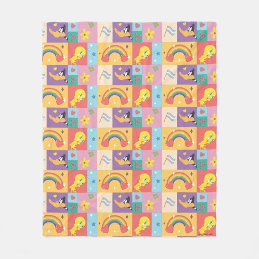 DAFFY DUCK™ & TWEETY™ - Pride-Muster Fleecedecke (Vorderseite)