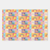 DAFFY DUCK™ & TWEETY™ - Pride-Muster Geschenkpapier Set (Vorderseite)