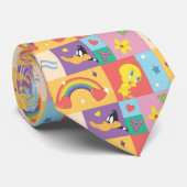DAFFY DUCK™ & TWEETY™ - Pride-Muster Krawatte (Gerollt)