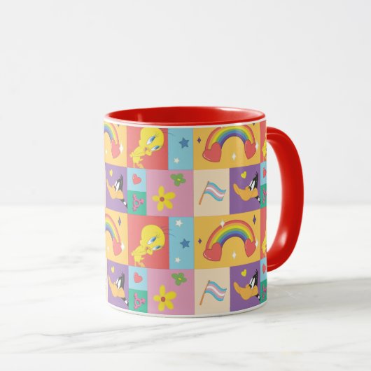 DAFFY DUCK™ & TWEETY™ - Pride-Muster Tasse (VorderseiteRechts)