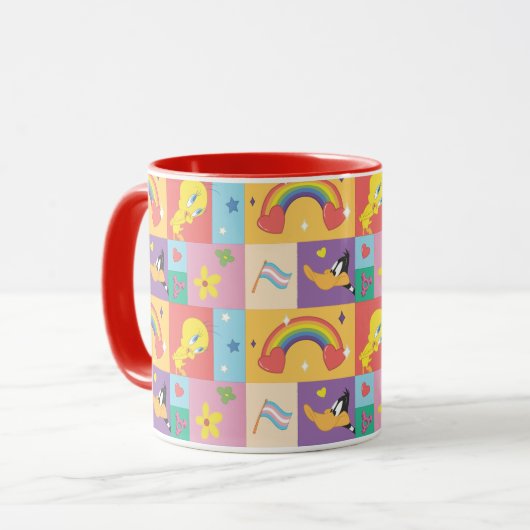DAFFY DUCK™ & TWEETY™ - Pride-Muster Tasse (Vorderseite Links)