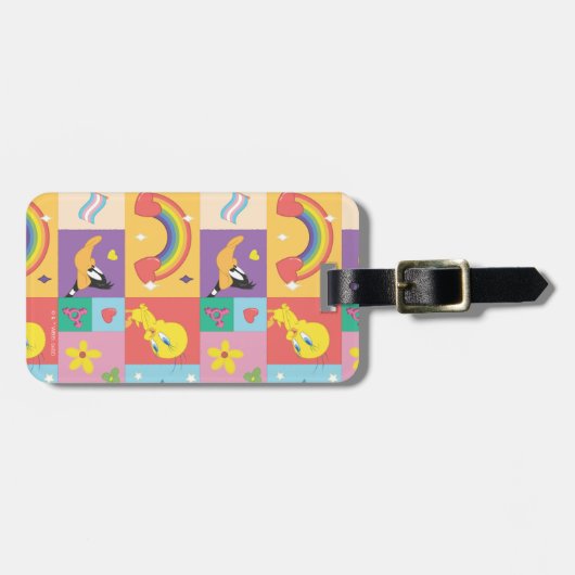 DAFFY DUCK™ & TWEETY™ - Pride Pattern Gepäckanhänger (Vorderseite horizontal)