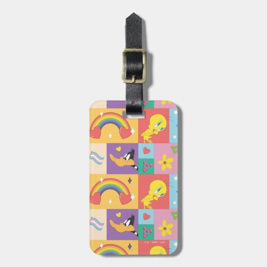 DAFFY DUCK™ & TWEETY™ - Pride Pattern Gepäckanhänger (Vorderseite vertikal)