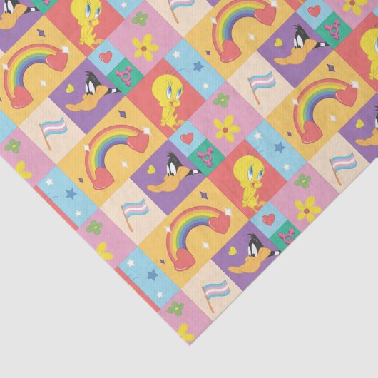 DAFFY DUCK™ & TWEETY™ - Pride Pattern Seidenpapier (Ausschnitt)