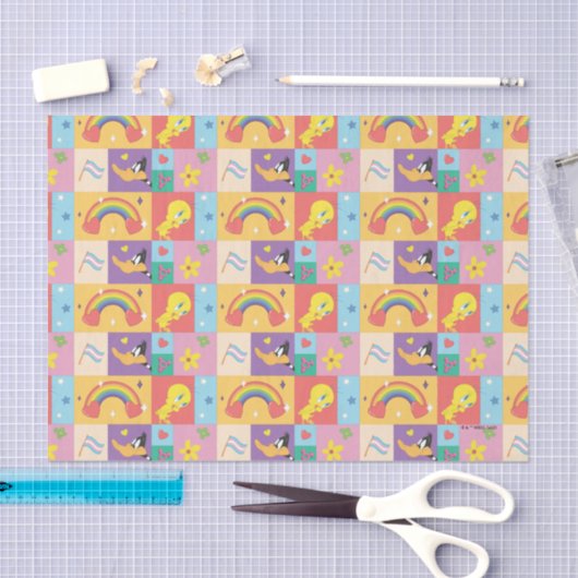 DAFFY DUCK™ & TWEETY™ - Pride Pattern Seidenpapier (Handwerk)