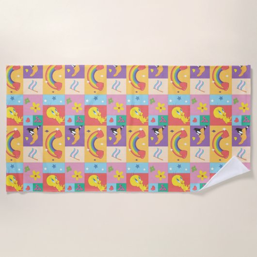 DAFFY DUCK™ & TWEETY™ - Pride Pattern Strandtuch (Vorderseite)