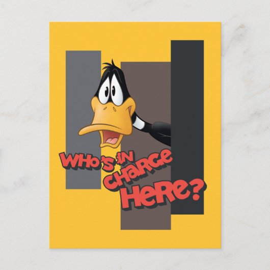 DAFFY DUCK™ "Wer ist hier verantwortlich?" Postkarte (Vorderseite)