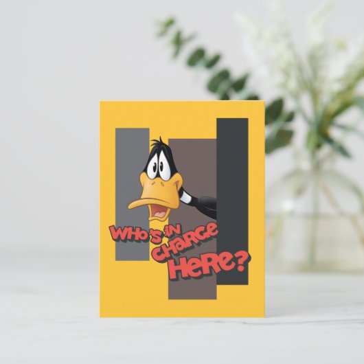 DAFFY DUCK™ "Wer ist hier verantwortlich?" Postkarte (Stehend Vorderseite)