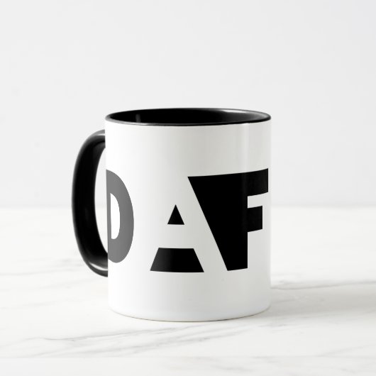 Dafuq Schatten blockiert Skateboard. Becher Tasse (Vorderseite Links)