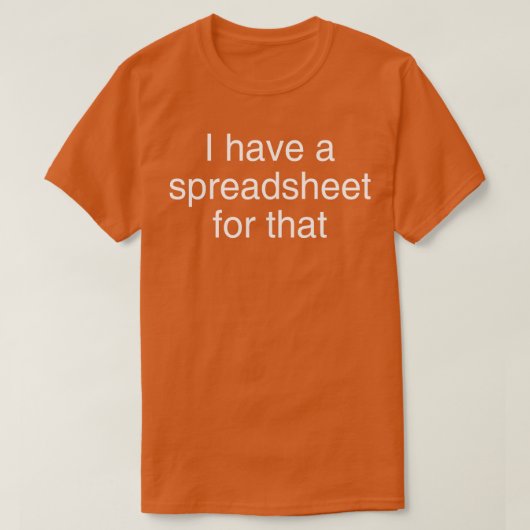 Dafür habe ich eine Tabelle T-Shirt (Design vorne)