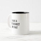 Dafür habe ich eine Tabelle Zweifarbige Tasse (Vorderseite Links)