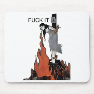 Dafür ist es lustig - Hexe brennt in Flammen Mädch Mousepad