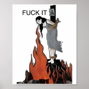 Dafür ist es lustig - Hexe brennt in Flammen Mädch Poster