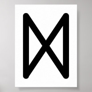 DAGAZ Nordische Rune (Tag, Erwachen, Durchbruch) | Poster
